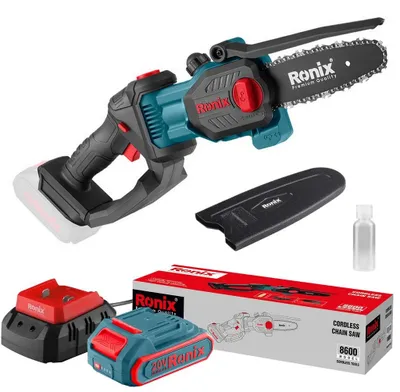 Produktbild von Ronix Akku Kettensäge 20V 2,0Ah Akku Ladegerät 3800 U/min für Makita 18V 8600