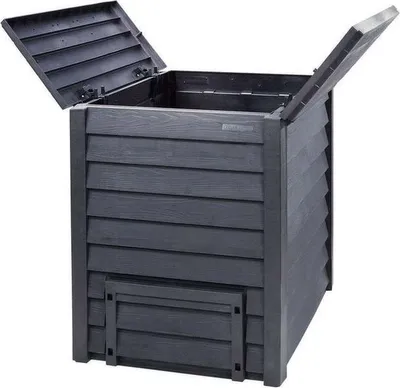 Produktbild von GARANTIA Thermo-Wood Komposter 400 Liter anthrazit-braun - Komposter Garten, Schnellkomposter, Abfall & Recycling, Biomüll, Komposteimer, Garten Zubehör, Kompost, Thermokomposter, Garten, Compost Bin
