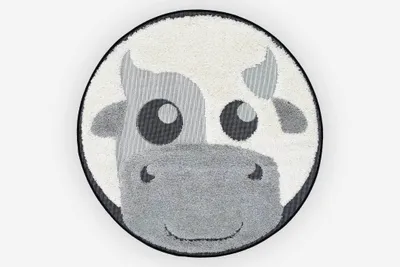 Produktbild von Kinderteppich Rund KNUT Schwarz-Weiß, Ø120 cm