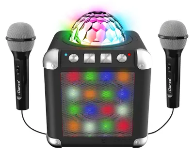 Karaoke-Set mit Discokugel, 2 Mikrofonen, Bluetooth
