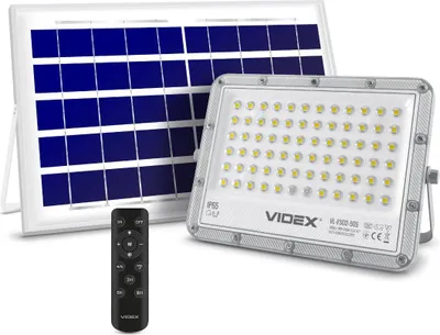 Obrázek produktu pro Solární reflektor s dálkovým ovládáním 1000 lm = LED 10 W 5000 K IP65 SOLAR Videx