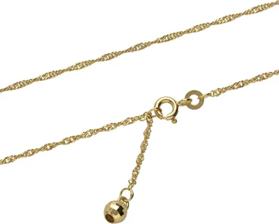 Produktbild von Fusskette 585 Gelb Gold 14 Karat Singapurkette mit Kugel Breite 1,4mm Länge 26cm