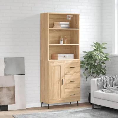Produktbild von vidaXL Highboard Sonoma-Eiche 69,5x34x180 cm Holzwerkstoff
