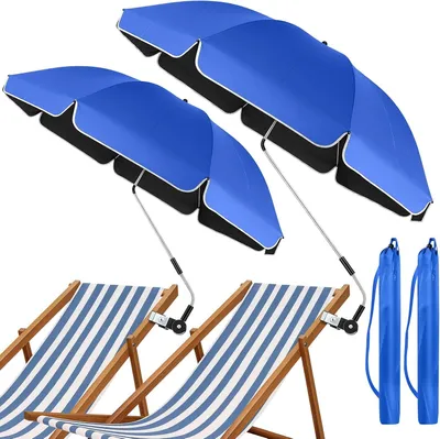 Zdjęcie produktu dla Parasol do krzeseł, UPF50+, regulacja 360°, niebieski, do krzesła plażowego