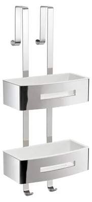 Duschablage, Stahl verchromt/weiß, 58,4x24x18,7 cm