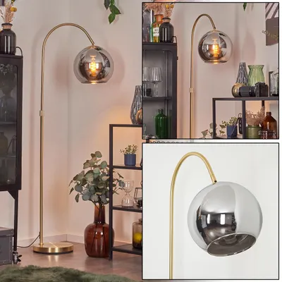 Produktbild von Cesaro Stehlampe aus Metall/Glas in Messing/Chrom/Rauch