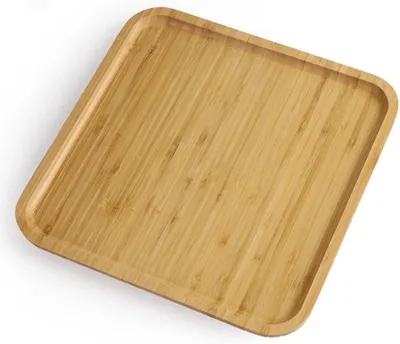 Produktbild von Quadratisches Bambustablett für Abendessen, Partys und Bars, langlebig (30 x 30 x 1,5 cm)
