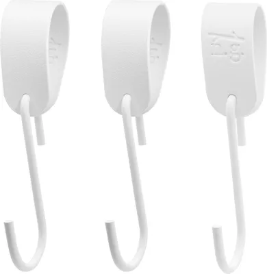Produktbild von Natural Goods Berlin Garderobenhaken GARD Schlaufe, veganer Kunstlederriemen, Lederschlaufe, Lederband, Weiß, mit GARD Haken FLAT in Weiß, 3 Stück
