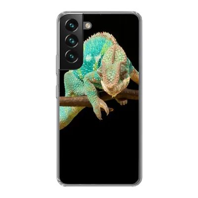 Produktbild von MuchoWow® Handyhülle Schutzhülle Hülle für Samsung Galaxy S22 Chamäleon - Zweig - Pastell Silikon Softcase Handy Hülle - Mobiltelefonhülle