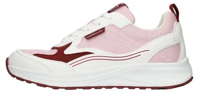 Produktbild von Waldläufer Damen Sneaker Rosa-Weiß mit burgunderfarbenen Akzenten, markanter Sohle