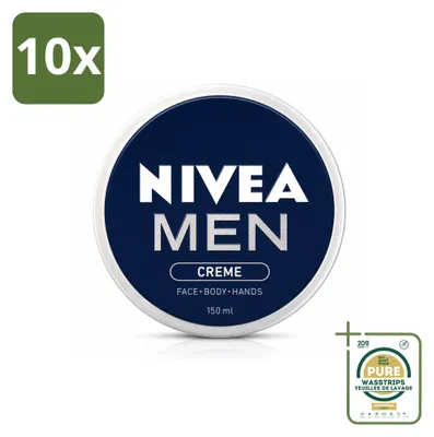 Obrázok produktu pre 10 kusov krémov NIVEA MEN – telový krém – 150 ml – balenie s 10 kusmi