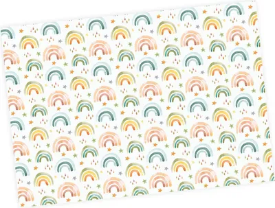 Produktbild von 5 Bögen Geschenkpapier Regenbogen - 1,60€/qm- 84,1 x 59,4 cm