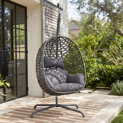 Produktbild von Avestar Outdoor-Schaukel-Hängesessel in Eiform mit weichem Kissen