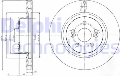 Produktbild von 2x DELPHI Bremsscheibe BG4111 für RENAULT Clio III Schrägheck (BR0/1 CR0/1)