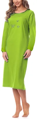 Produktbild von Merry Style Damen Langarm Nachthemd 91LW1 (Grün (Langarm), 44 (Herstellergröße: XXL))