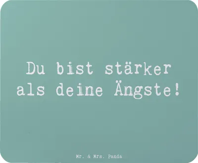 Produktbild von Mr. & Mrs. Panda Mousepad Spruch Angst überwinden - Meeresbrise - Geschenk, laptop mauspad, Mut, Vertrauem, Trost, Herausforderungen meistern, mousematte, Zuversicht