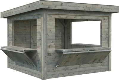Produktbild von Marktstand Palmako Lenna 8,3 m² Set 306 300 x 300 cm tauchimprägniert grau
