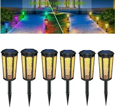 Produktbild von Solarleuchte Garten, 10 Stücke LED Solar Licht warmweiße Solar Laterne Stake Wasserdicht IP65 Solarlampe Stake Außen-Beleuchtung Schattenlaterne Gartenlicht