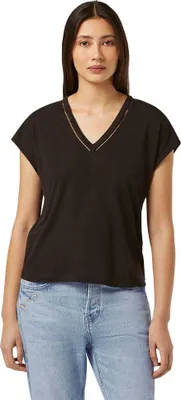 Image de Scotch & Soda U9a00648t T-shirt manches courtes col V Noir M Femme Noir M