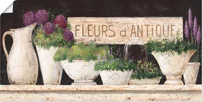 Produktbild von ARTland Poster Antike Blumen Größe: 100x50 cm