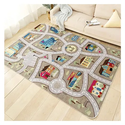 Produktbild von Omgoods – Spielteppich für Kinder mit Autos und Tieren, 80 x 160 cm – Rutschfest und warm