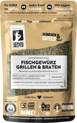 Produktbild von Fischgrill- und Bratgewürz, gemahlen, leckere Gewürzmischung für Fisch & Meeresfrüchte, zum Kochen, Braten und Grillen, 10 x 75g