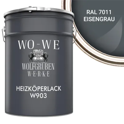 Produktbild von Heizkörperlack Heizungsfarbe Heizkörperfarbe W903 Eisengrau RAL 7011 - 2,5L