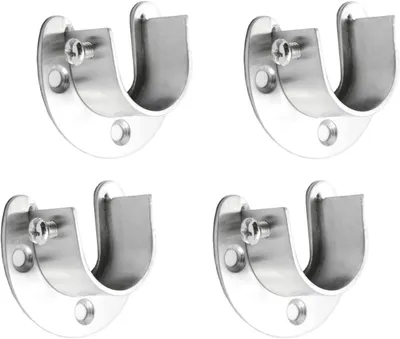Produktbild von 25 mm Stangenhalterung – Set mit 4 Stück – Mit Schrauben – Kleiderstange aus Edelstahl – Für den Einsatz in Kleiderschränken
