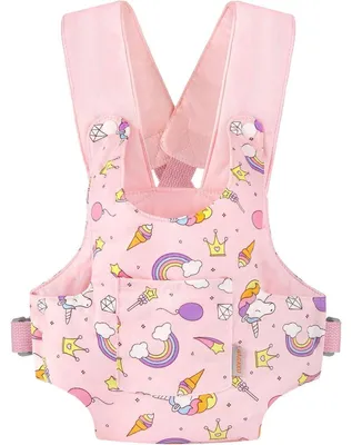 Immagine prodotto di Marsupio per bambini con spallacci regolabili - Rosa (motivo a stelle), 100% cotone, 3 modalità di utilizzo