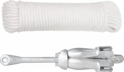 Produktbild von vidaXL Klappanker mit Seil Silber 4 kg feuerverzinktes Gusseisen