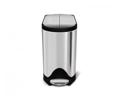 Image de Poubelle à pédale simplehuman 10 litres, acier inoxydable anti-traces de doigts - 3,5 x 3,5 x 25 cm ; CW1899