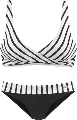 Produktbild von LASCANA Triangel-Bikini schwarz-weiß Größe 42 Cup C