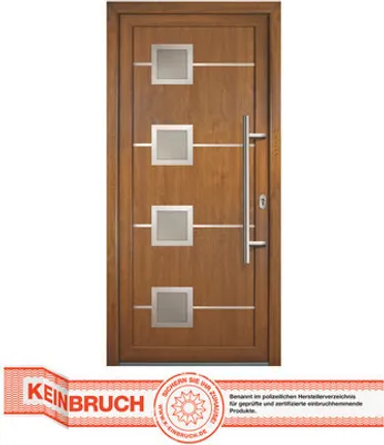 Produktbild von Haustür Signum Modell 1 RC2 Kunststoff weiß/goldenoak 860 x 2060 mm DIN Rechts
