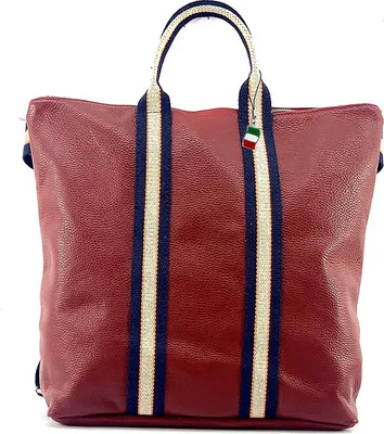 Produktbild von Rucksack Tasche rot blau beige Florence Cityrucksack Leder Canvas OTF609R