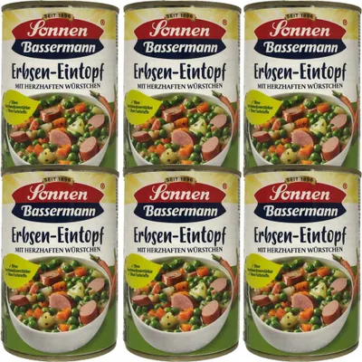 Produktbild von Sonnen Bassermann Erbsentopf mit herzhaften Würstchen VPE (6x400g Dose)