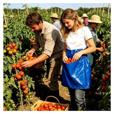 Produktbild von Garten-Ernteschürze für die Gartenarbeit - Taillentasche zum Pflücken von Gemüse