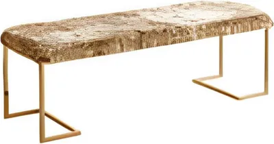 Produktbild von Goldene Schlafzimmer Polsterbank Designer Sitzhocker Moderne Edle Möbel