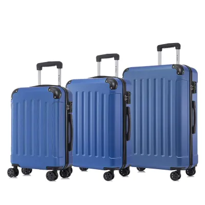 Produktbild von yonsly Premium Reisekoffer TSA-Schloss,YKK-Reißverschluss Hartschalen-Koffer Kabinenkoffer Rollkoffer Suitcase Handgepäck (Saphirblau, M-L-XL-Set)