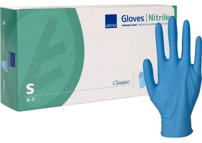 Produktbild von Abena - Einmalhandschuhe - Nitril Puderfrei in blau - S - 10x100 Stk.