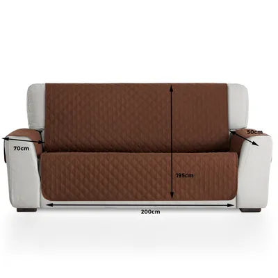 Produktbild von BESTCOVERS Sofaüberwürf Sofaschoner Schonbezug Sofaschutz Schutzbezug 4 Sitzer 200*195cm BRAUN