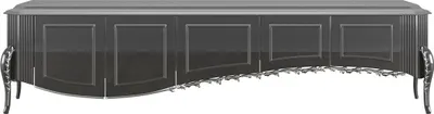 Produktbild von Casa Padrino Luxus Barock TV Schrank Schwarz / Silber 217 x 54 x H. 58 cm - Fernsehschrank mit 5 Türen - Edle Barock Wohnzimmer Möbel