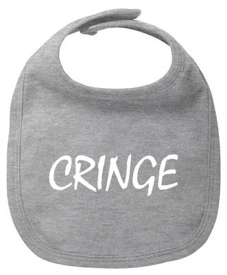 Produktbild von Huuraa Baby Lätzchen Cringe Jugendwort Heather Grey Klettverschluss  Baumwolle Latz Geschenkidee