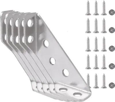 Immagine prodotto di INF Staffa Angolare Multifunzionale (10 Set) - Misura Media, 1.4mm Spessore