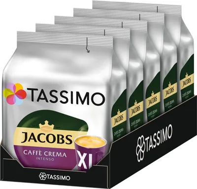 Image de TASSIMO Jacobs Caffè Crema Intenso XL Pack 5 Disques T Capsules 5 x 16 Boissons