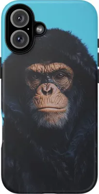 Produktbild von Affenmotiv im schwarzen Kapuzenpullover – Handyhülle Kompatibel mit iPhone 16 Plus