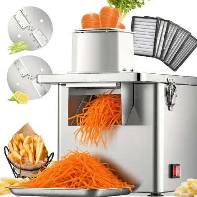 Gemüseschneider 4-in-1, 250 W, Edelstahl, 200 kg/h, 5 Messer