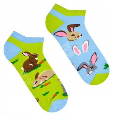 Image de Spox Sox Lapins Chaussettes basses asymétriques multicolores