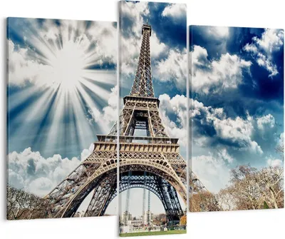 Produktbild von Bild auf Leinwand - Leinwandbild - Architektur gebäude stadt eiffel - 95x80cm - Wand Bild - Wanddeko - Leinwanddruck - Bilder - Kunstdruck - Wanddekoration - Leinwand bilder - Wandkunst - CB95x80-2435