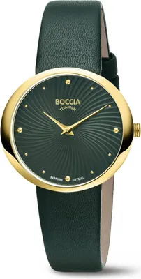 Produktbild von Boccia 3364-04 Damen-Armbanduhr Titan Dunkelgrün/Goldfarben