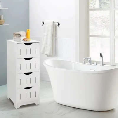 Obrázek produktu pro Úložná skříňka do koupelny se 4 zásuvkami a úsporným designem